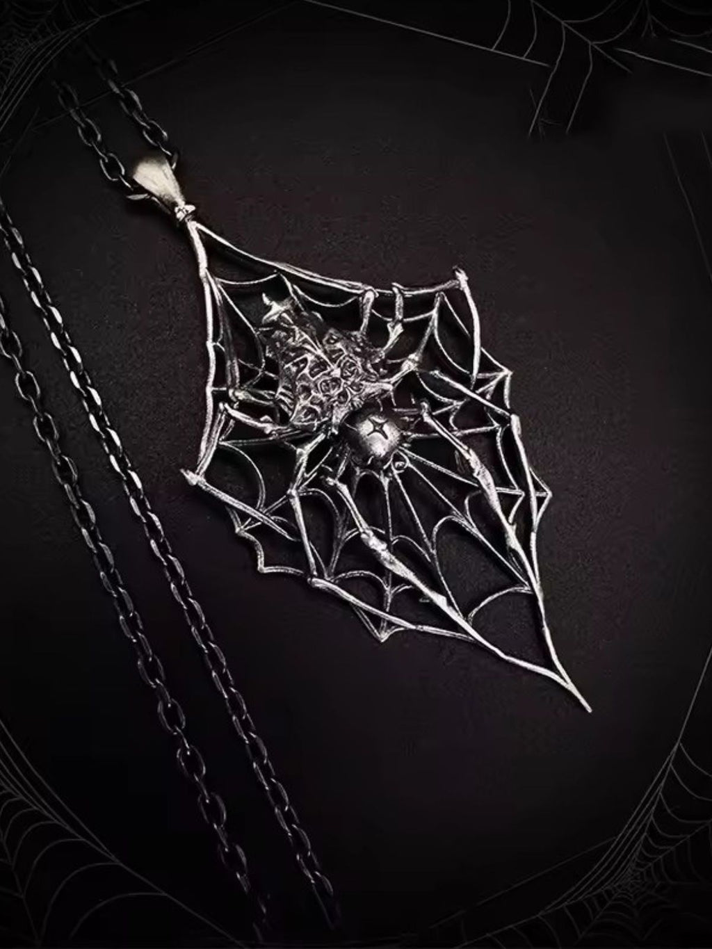 Dark Spider Pendant Necklace