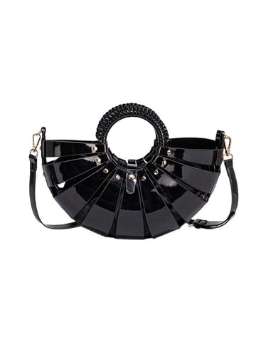 Textured Openwork Shell Crossbody Bag