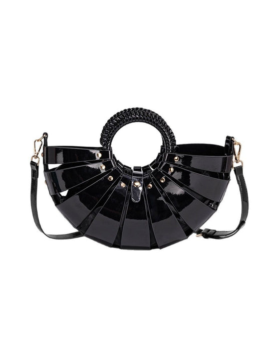 Textured Openwork Shell Crossbody Bag