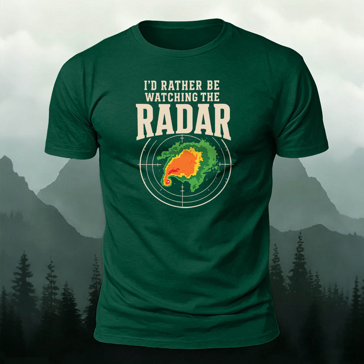 100% Cotton Funny Meteorology Radar Casual Tee