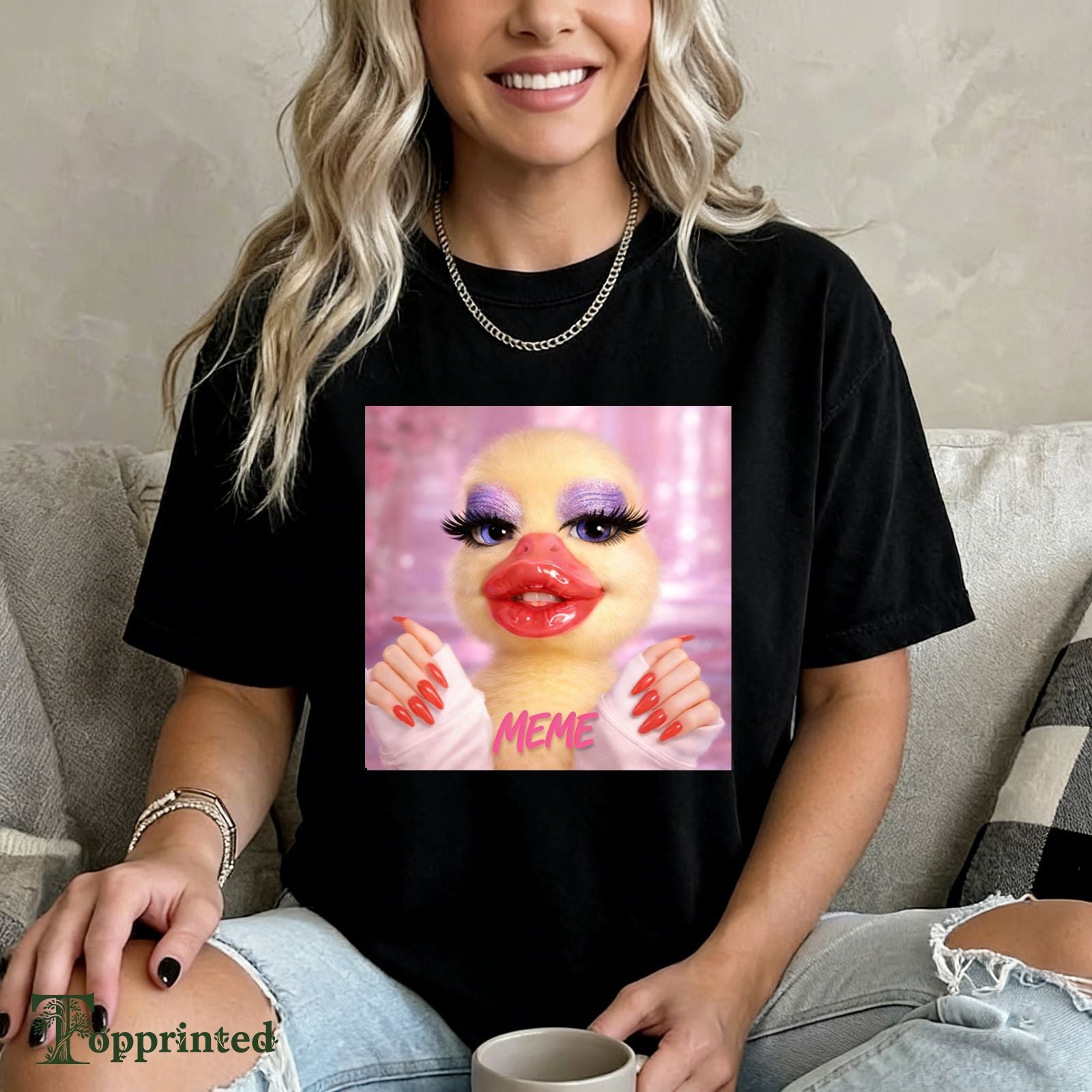 Meme I'am Very Beautiful Cotton Printed T-Shirt