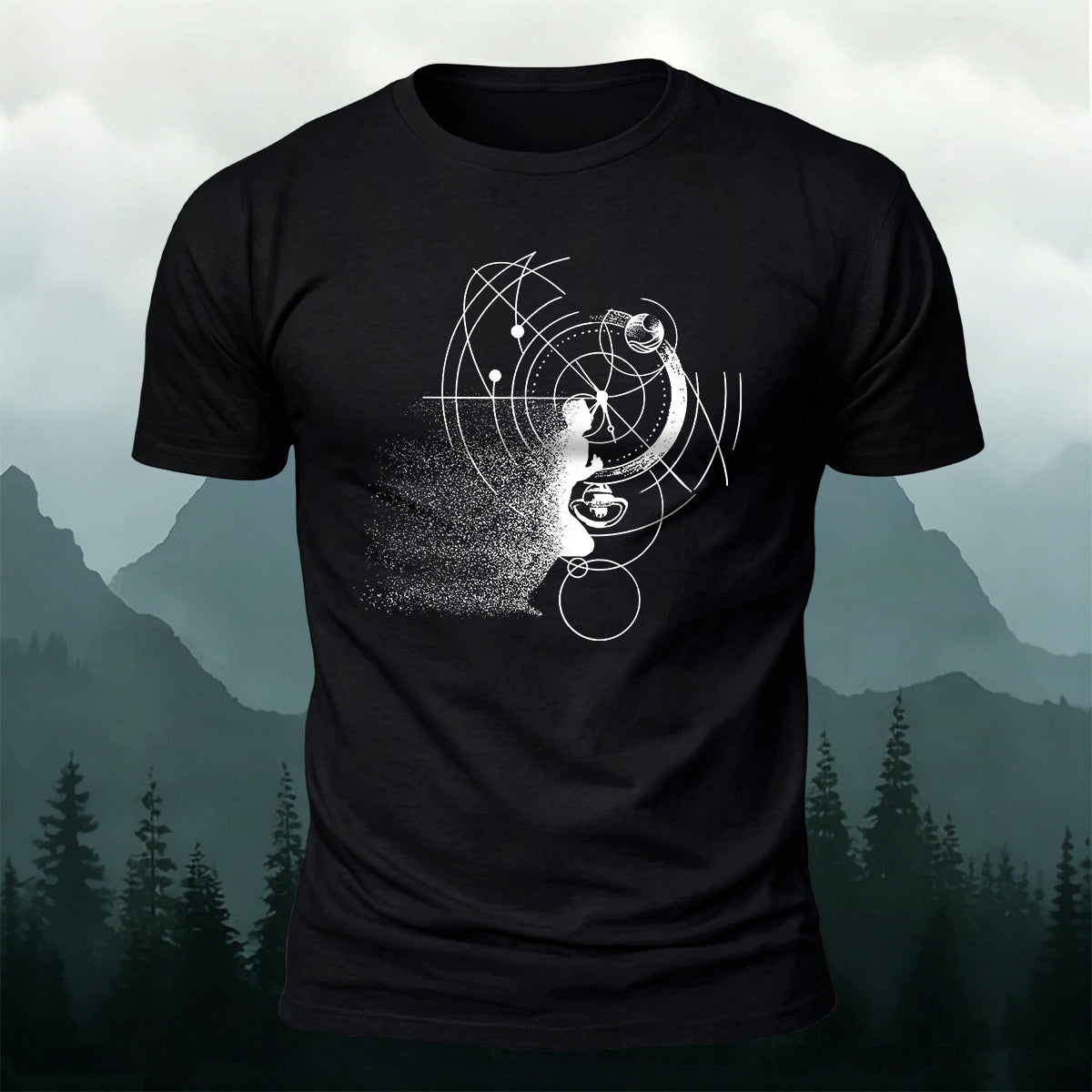 Running Line Print Outdoor 100% Cotton T-Shirt