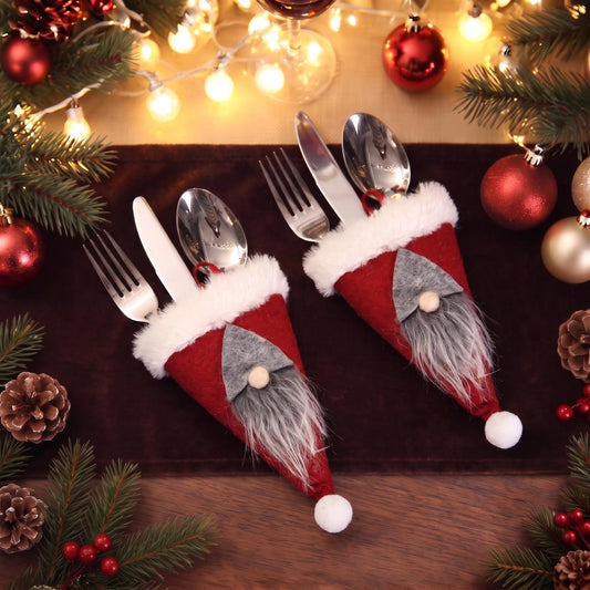 Felt Gnome Christmas Cutlery Pocket