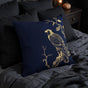 Linen Vintage Bird Art Throw Pillow