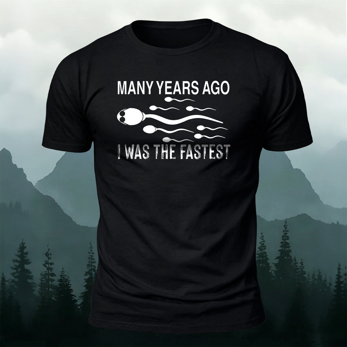 100% Cotton Fastest Tadpole Print Casual T-Shirt