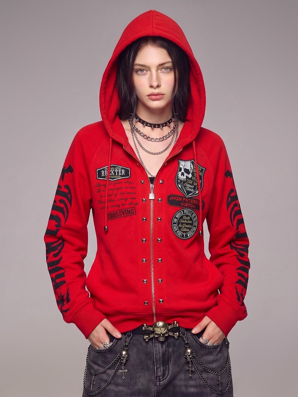 Spicy Girl Skeleton Letter Long-Sleeve Sweatshirt Outerwaer