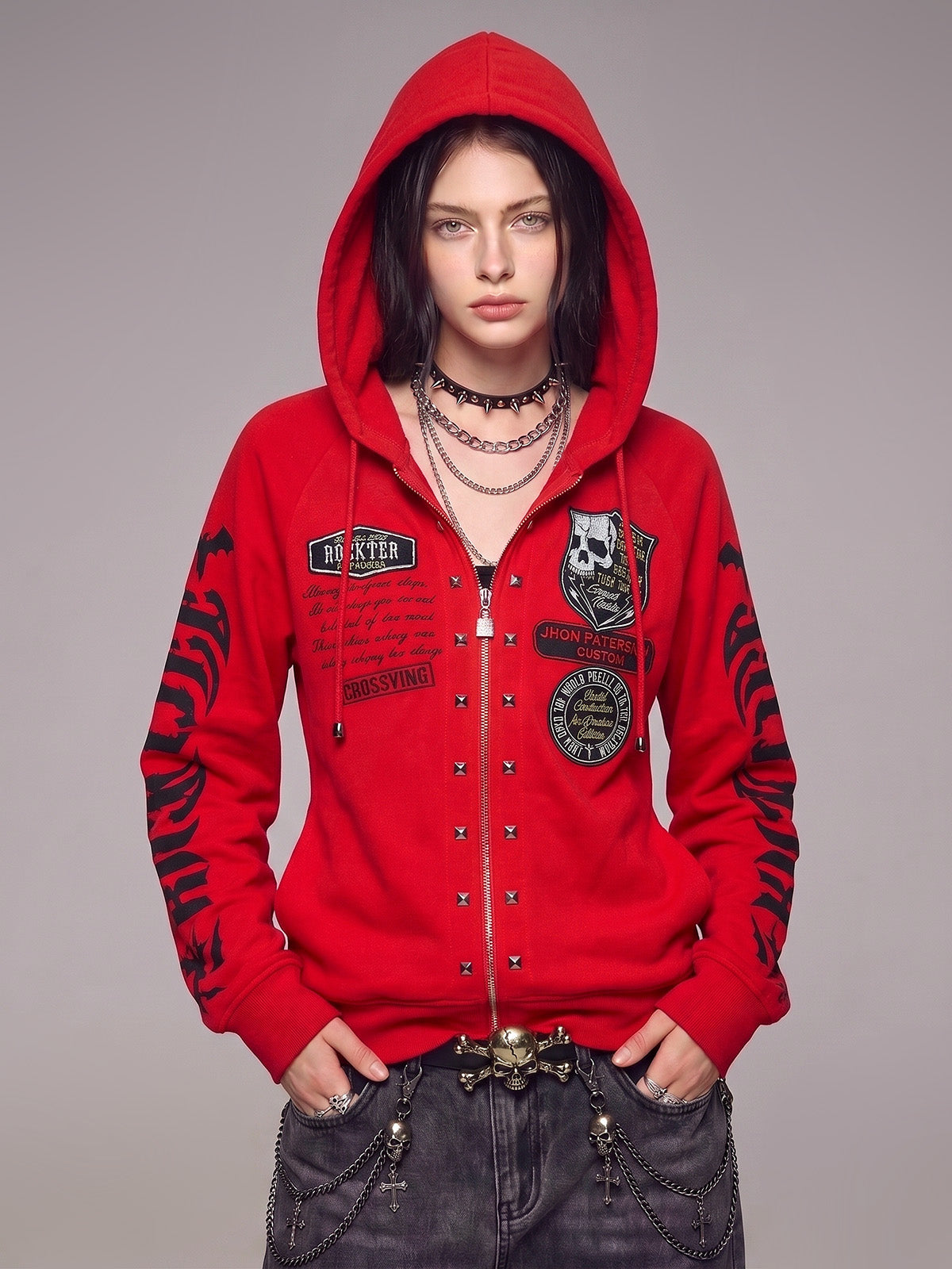 Spicy Girl Skeleton Letter Long-Sleeve Sweatshirt Outerwaer