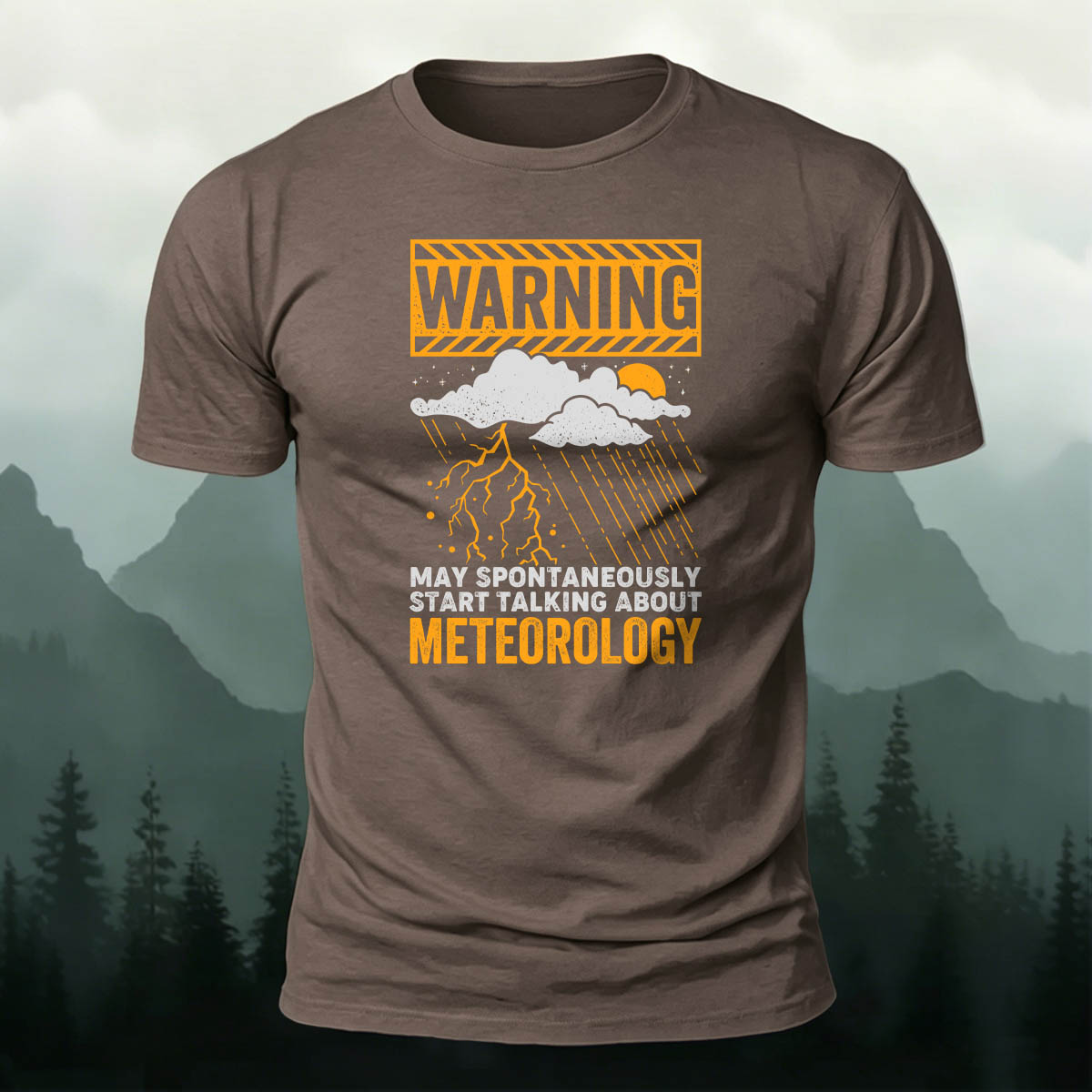 Cotton Funny Warning Meteorology Storm Graphic Tee