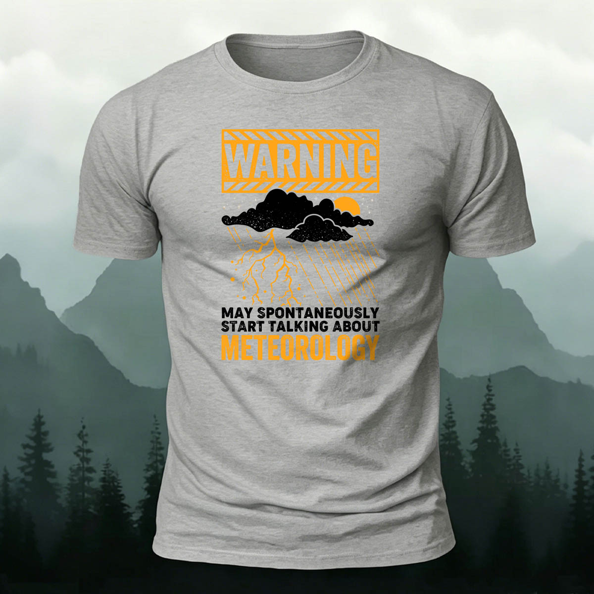 Cotton Funny Warning Meteorology Storm Graphic Tee