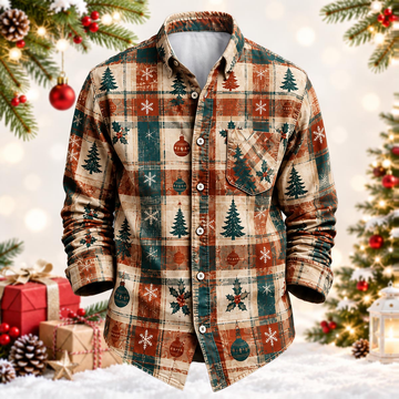 Vintage Brown & Green Festive Christmas Shirt