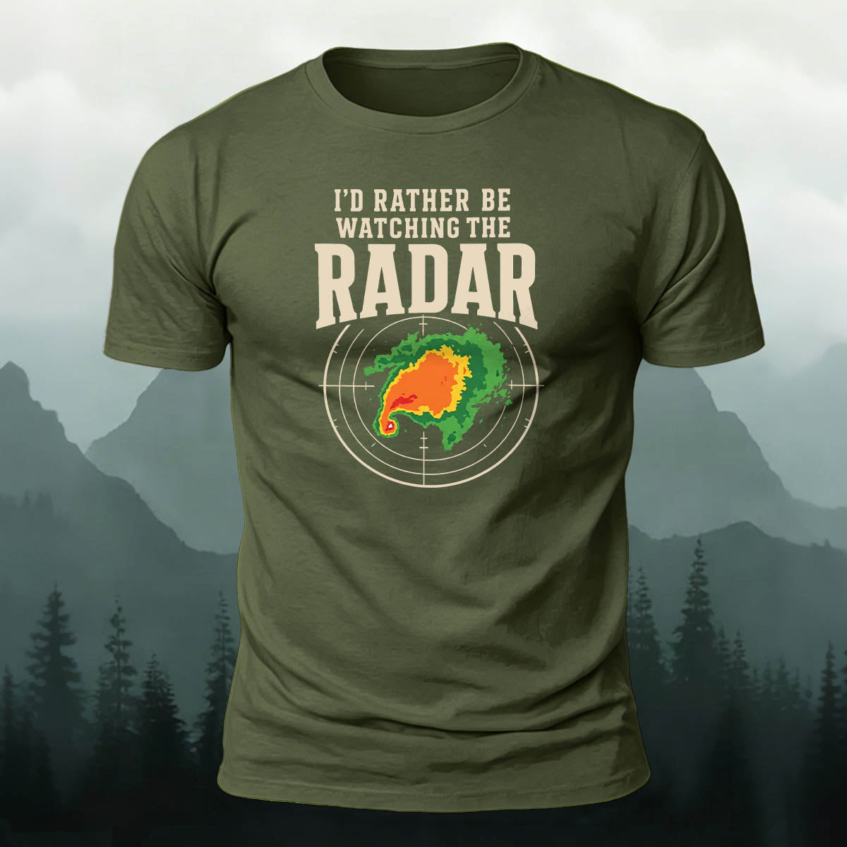 100% Cotton Funny Meteorology Radar Casual Tee