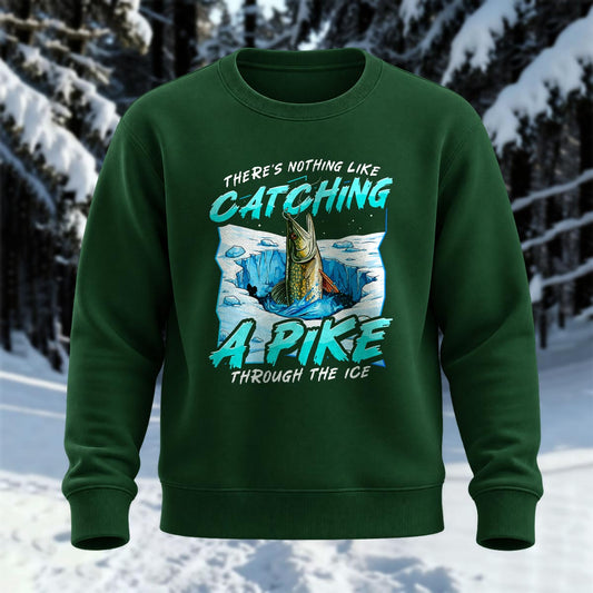 Catching A Pike Printed Round Neck Sweatshirt