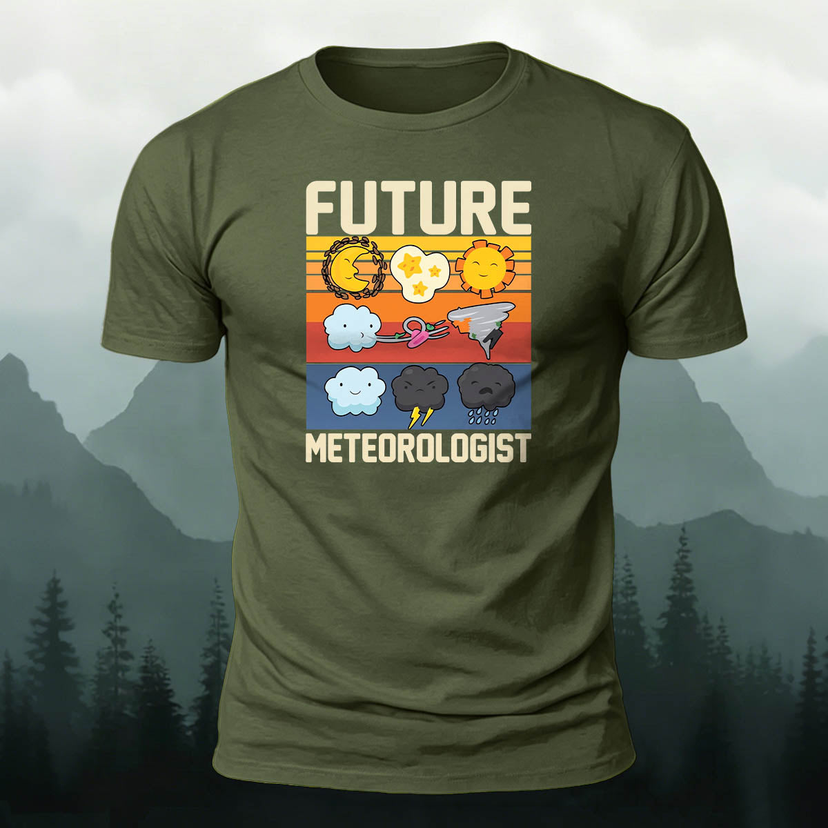 100% Cotton Future Meteorologist Cartoon Casual T-Shirt