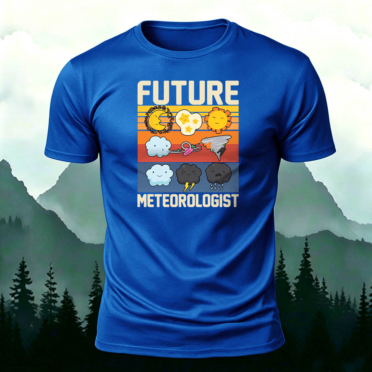 100% Cotton Future Meteorologist Cartoon Casual T-Shirt