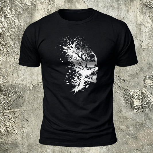 Skull Print Dark Trend 100% Cotton T-Shirt