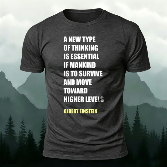 Albert Einstein Thinking Quote Printed T-Shirt