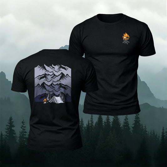 Camping Fire Graphic Casual Skin Friendly T-Shirt