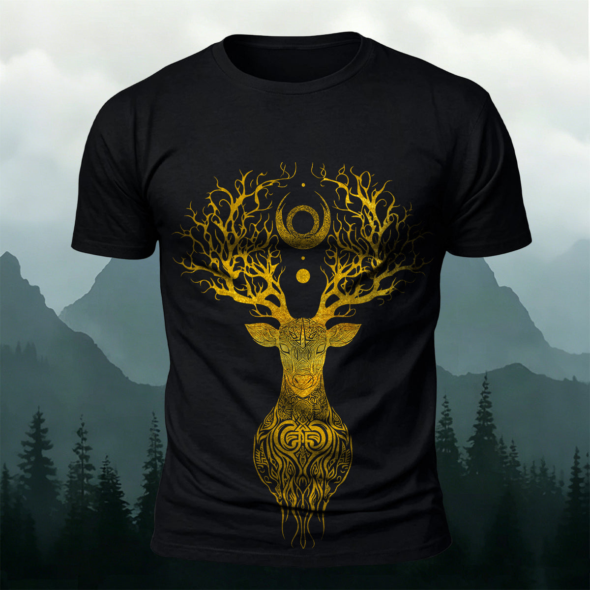 Mysterious Totem Deer Casual Skin-Friendly Tee