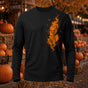 DTG Buring Pumpkin Skull Printed Long Sleeve T-Shirt