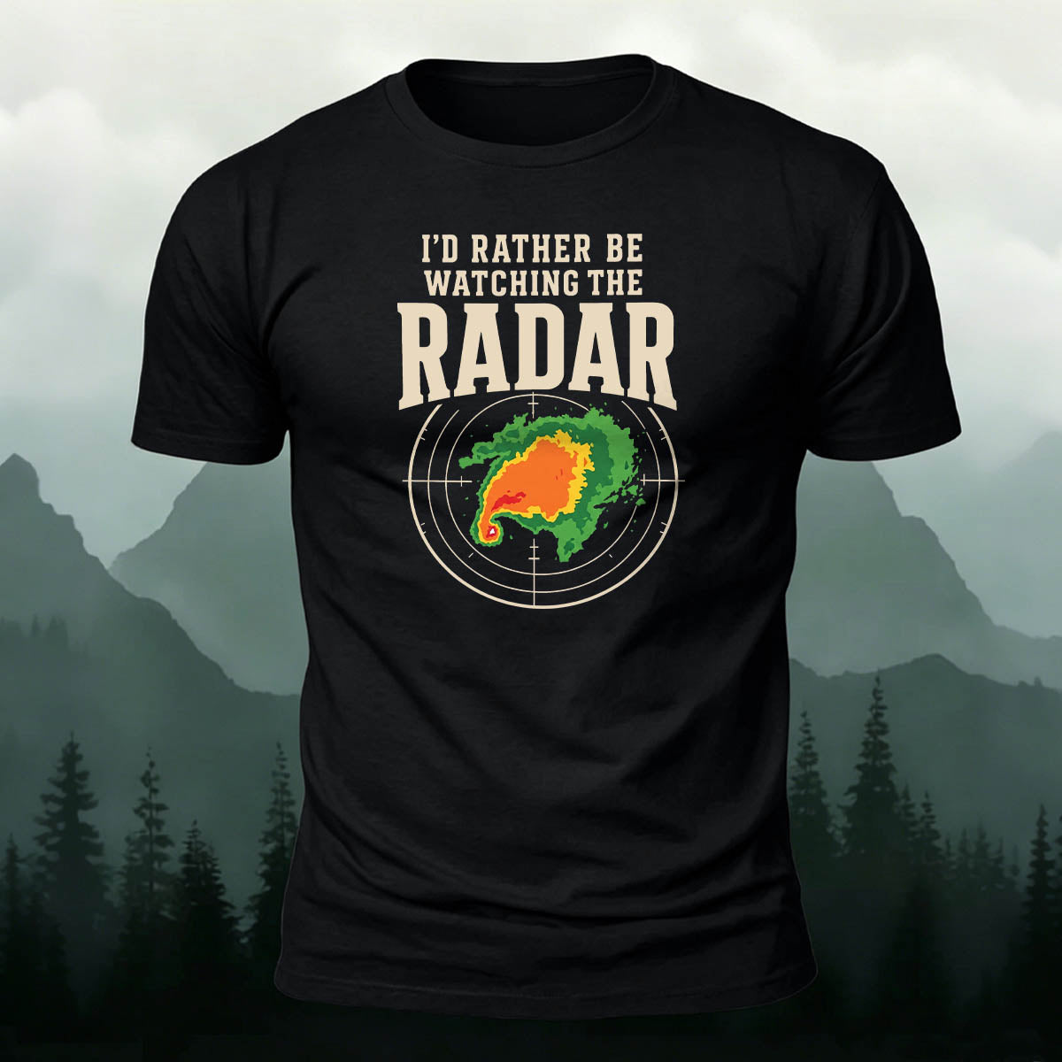 100% Cotton Funny Meteorology Radar Casual Tee