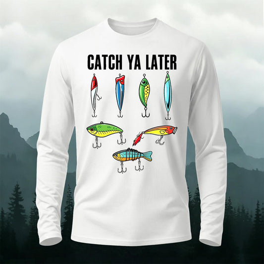 Cartoon Colorful Fish Pattern Simple Casual Long-Sleeve 100% Cotton T-Shirt