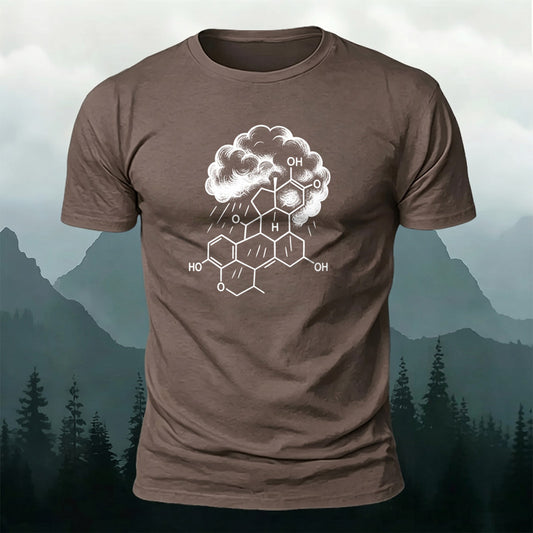 Premium Cotton Cloudy Molecular Print Casual T‑Shirt