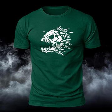 Piranha Bone Printed Short Sleeve T-Shirt