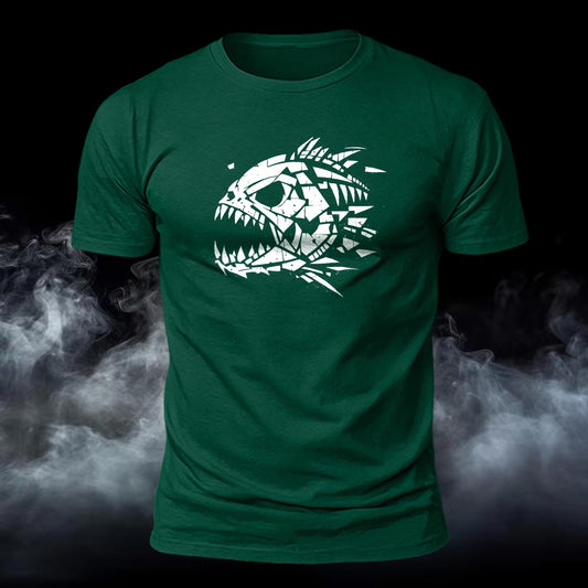 Piranha Bone Printed Short Sleeve T-Shirt