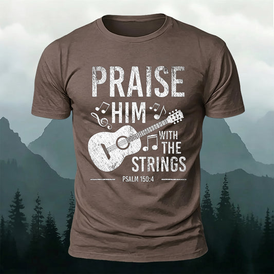 Soft Cotton Rock Guitar Print Casual T-Shirt