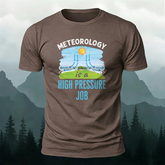 Premium Cotton Meteorology Print Casual T‑Shirt