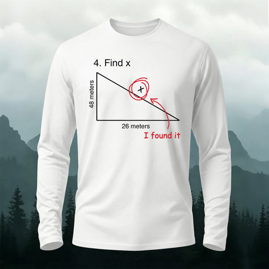 Find X Funny Math Casual Long-Sleeve 100% Cotton T-Shirt