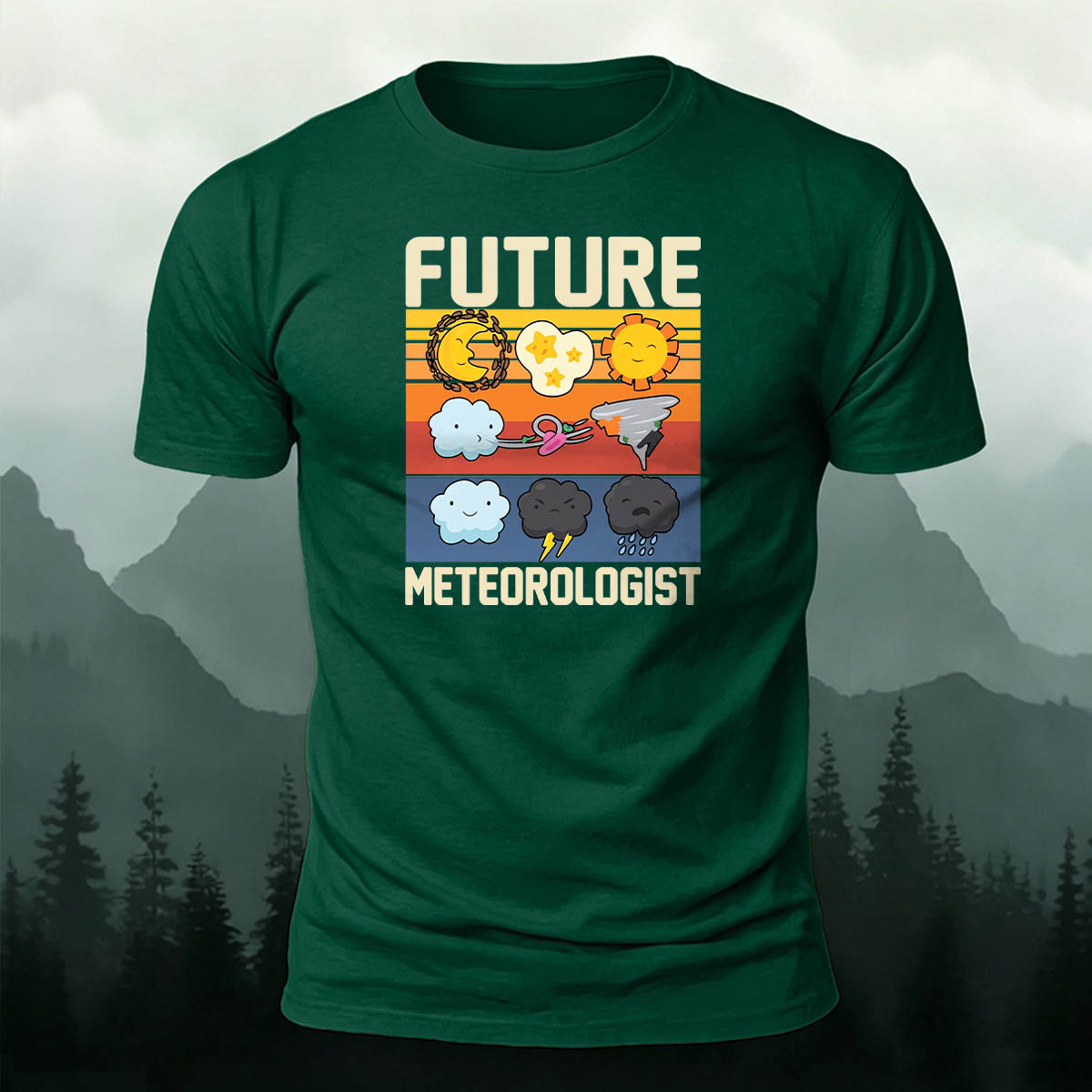 100% Cotton Future Meteorologist Cartoon Casual T-Shirt