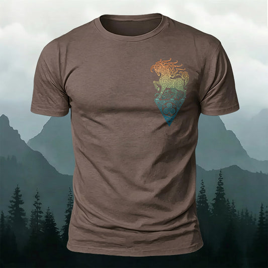 Premium Cotton Horse Totem Printed T-Shirt
