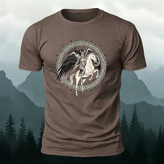 Premium Cotton Racing Across the Battlefield Print T-Shirt