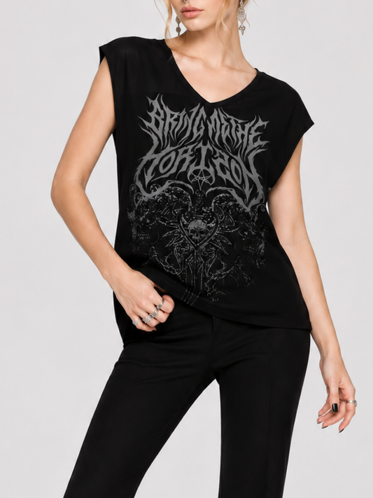 Women's Gothic-Style Trendy Printed T-Shirt