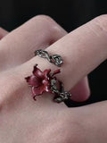 Dark Gothic Mandala Open-Finger Ring
