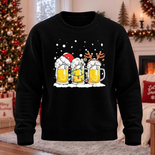 Merry Beermas Printed Round Neck Sweatshirt