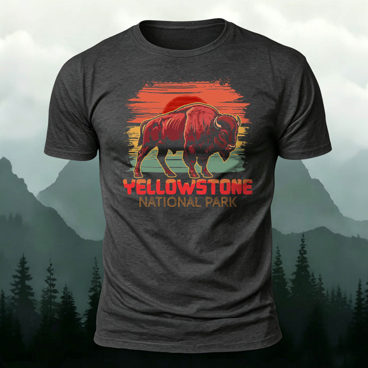 100% Cotton Yellowstone National Park Breathable Casual Tee