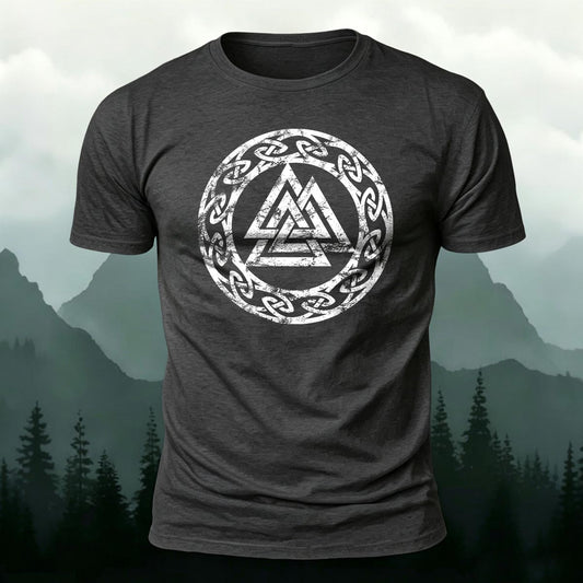 Viking Totem Printed Short Sleeve T-Shirt