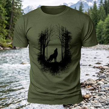 DTG Wolf Woods Printed Short Sleeve T-Shirt