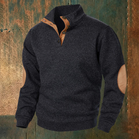 Men's Knitted Patchwork Casual Jacquard Cardigan Sweatshirt