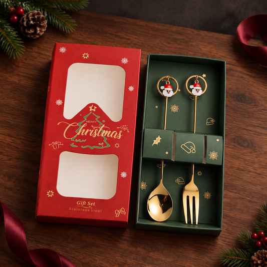 Stainless Steel Christmas Pendant Spoon Fork Set