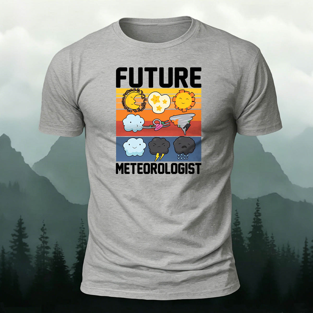 100% Cotton Future Meteorologist Cartoon Casual T-Shirt