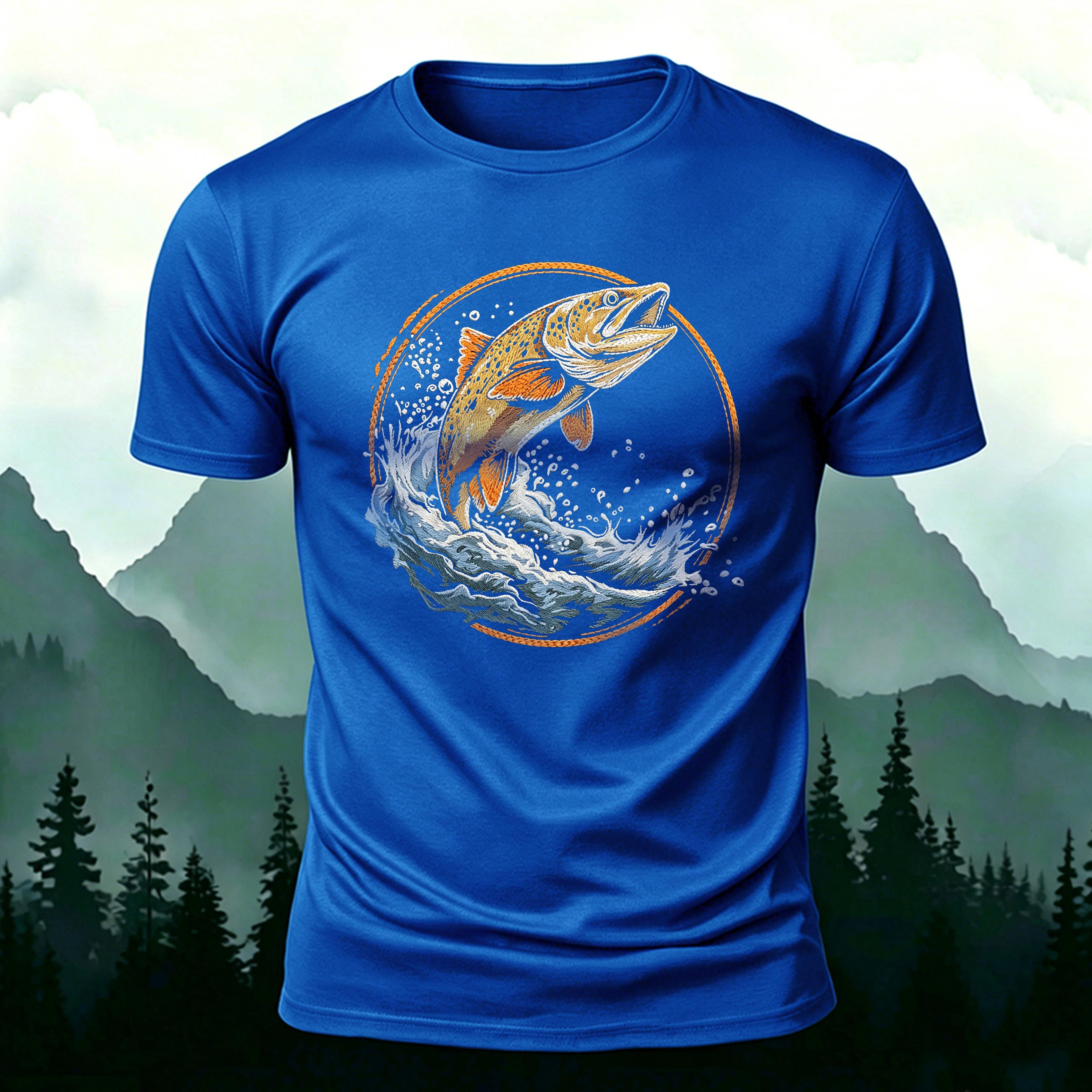 Fish Pattern 3D UV Casual Premium Cotton T-Shirt