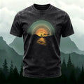 Sunset Pattern Street Casual Washed Cotton T-Shirt