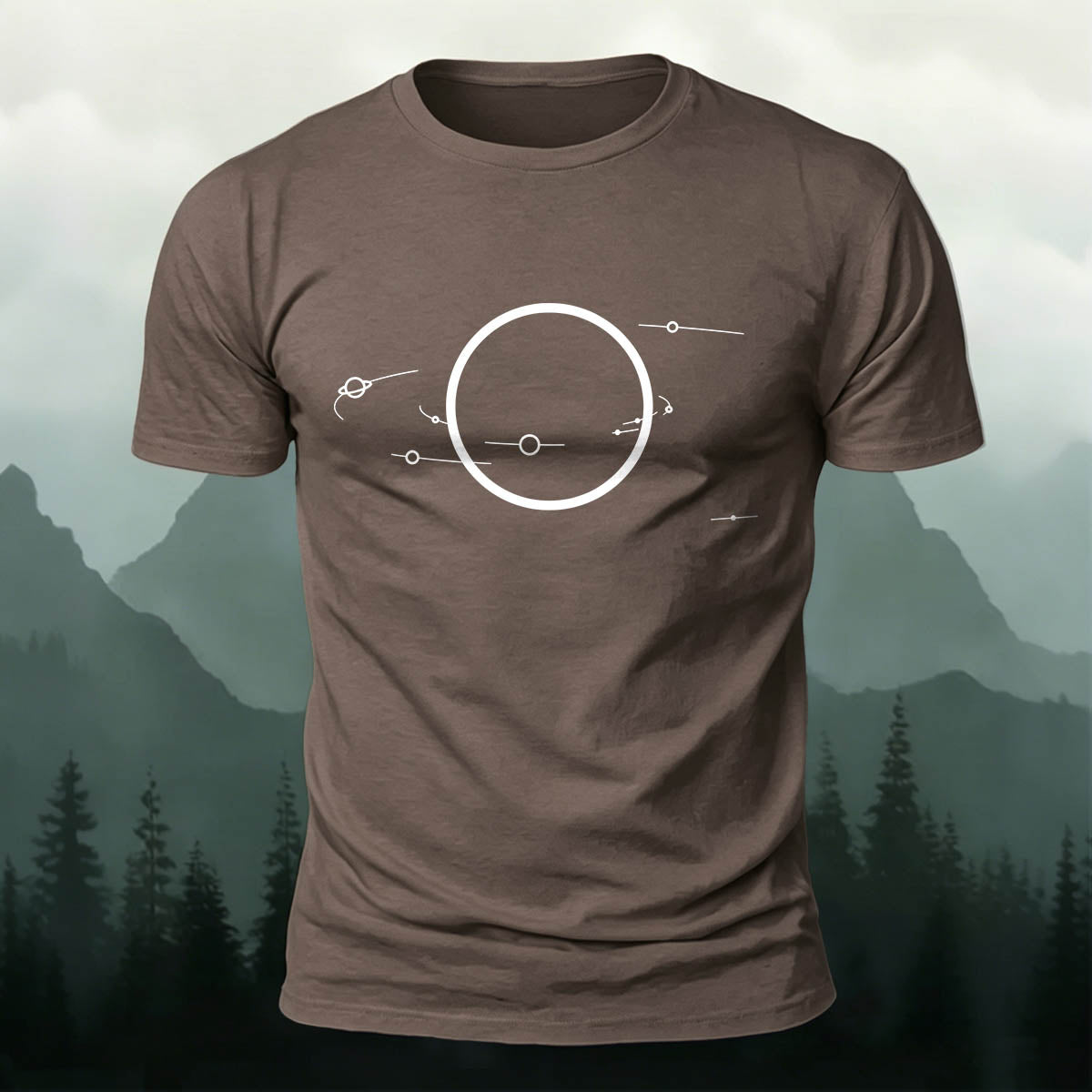 Geometric Space Graphic Casual Premium Cotton Tee