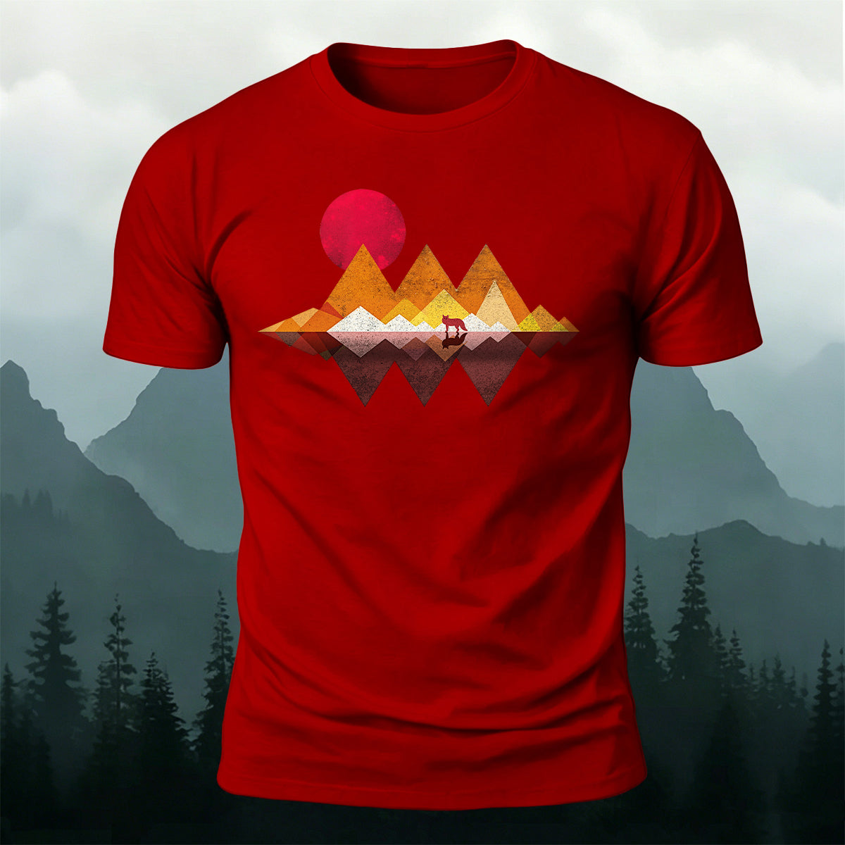 Geometric Mountain Minimalist Natural Breathable T-Shirt