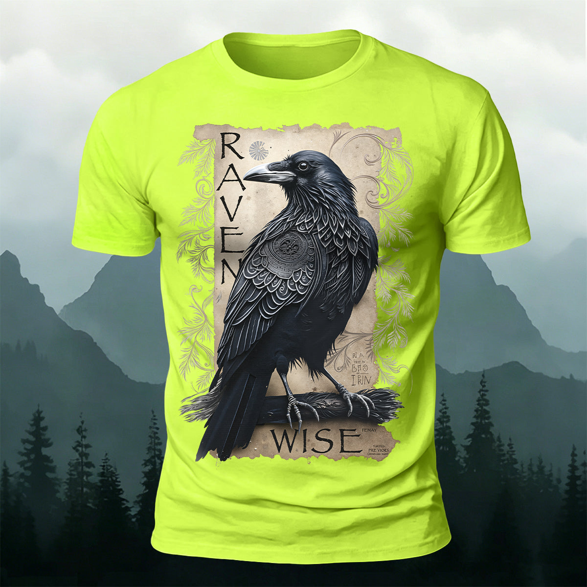 Retro Bird Print Casual Premium Cotton T-Shirt
