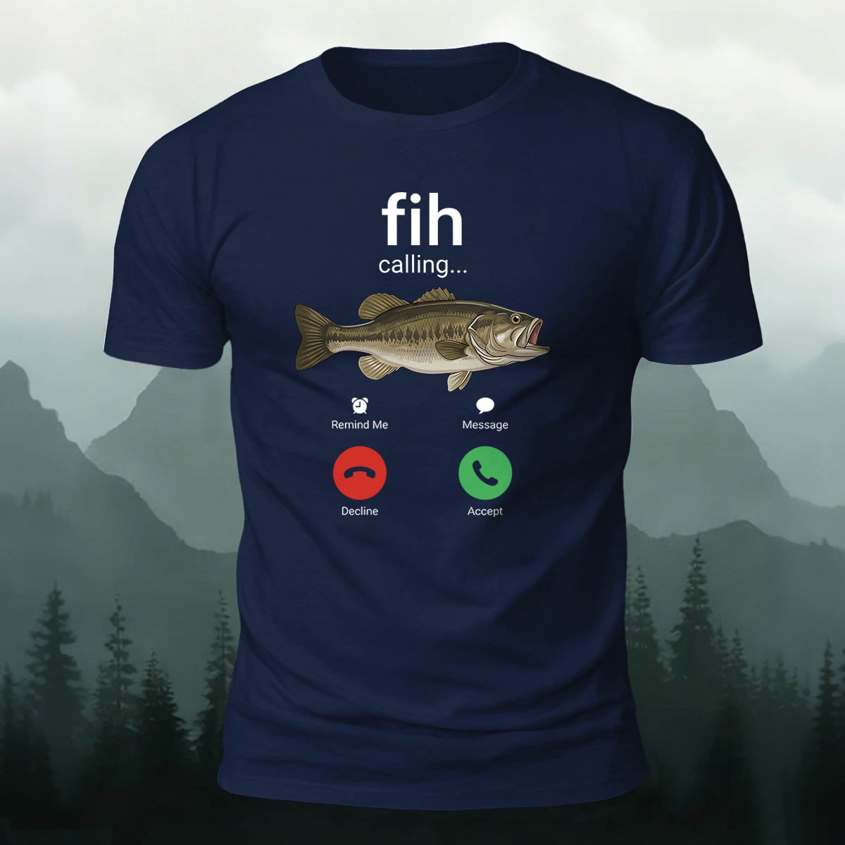 Fun Fishing Phone Casual Breathable T-Shirt