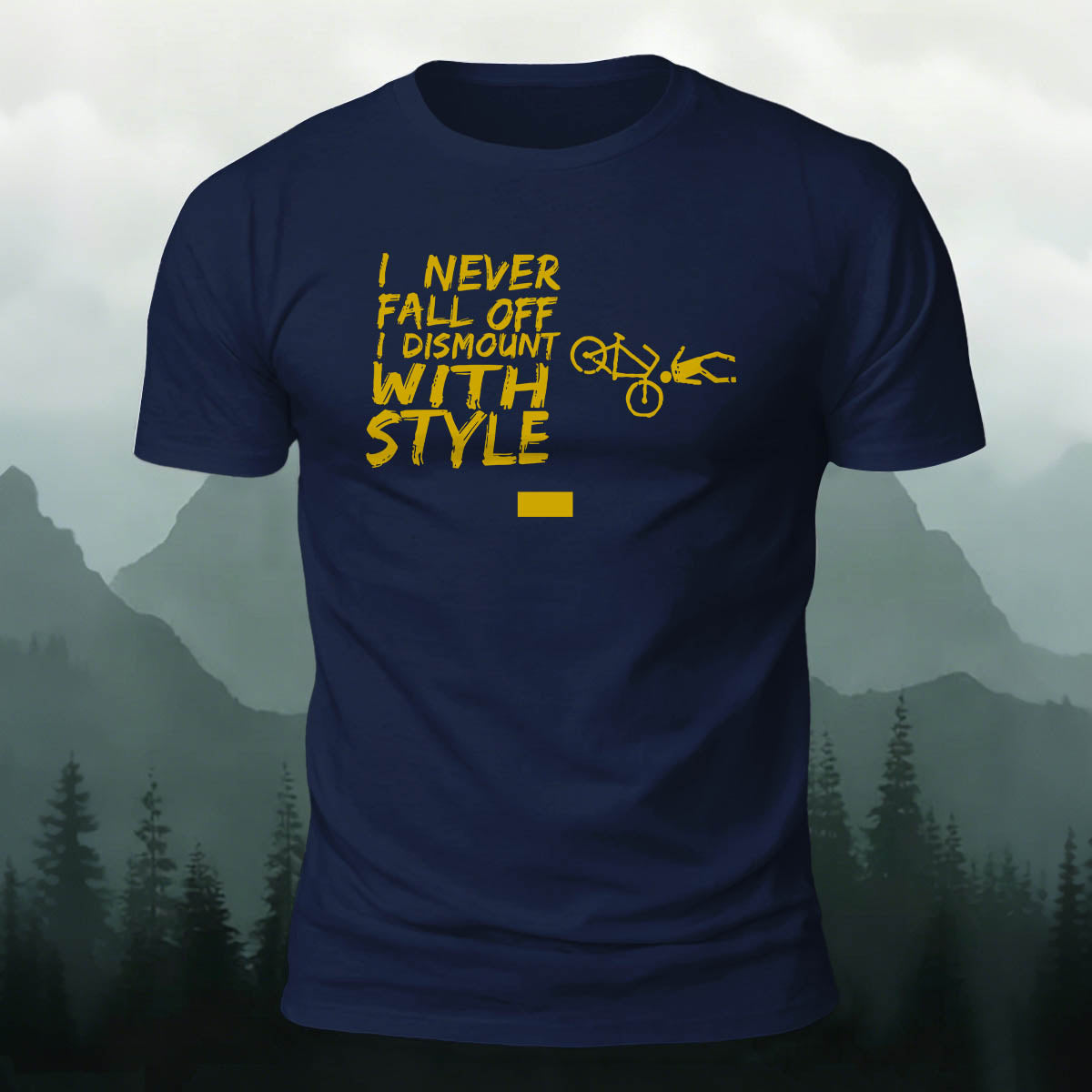 Cotton I Never Fall Off Printed Outdoor Cycling T-Shirt